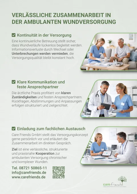 Blatt 5 unseres Wundkonzepts mit der Überschrift „Verlässliche Zusammenarbeit in der ambulanten Wundversorgung“
